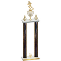 Double Black Glacier Third Place Football Trophy