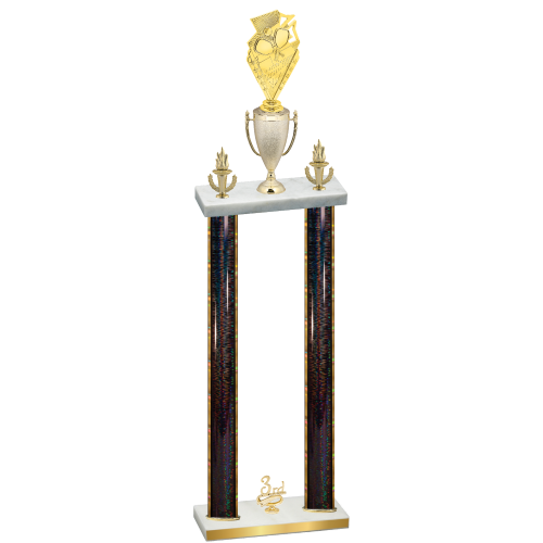 Double Black Glacier Third Place Pickleball Trophy