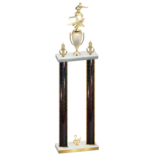 Double Black Glacier Second Place Flag Football Trophy