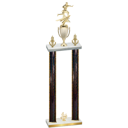Double Black Glacier Fourth Place Flag Football Trophy