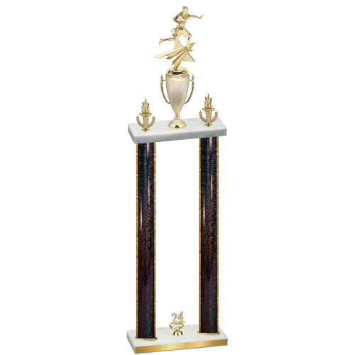 Double Black Glacier Year Flag Football Trophy