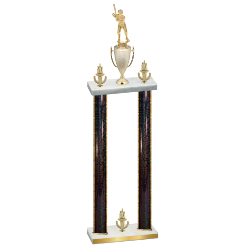 Double Black Glacier Victory Baseball Trophy