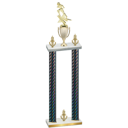 Double Black Carbon Fiber Victory Football Trophy