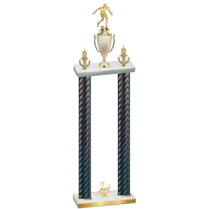 Double Black Carbon Fiber Second Place Soccer Trophy