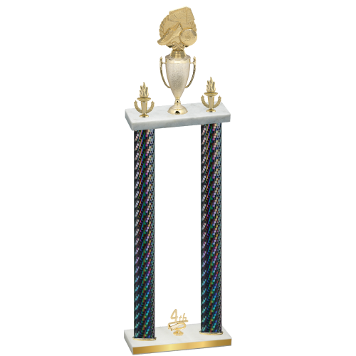 Double Black Carbon Fiber Fourth Place Soccer Trophy