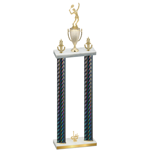 Double Black Carbon Fiber First Place Tennis Trophy