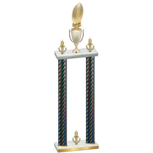Double Black Carbon Fiber Victory Football Trophy