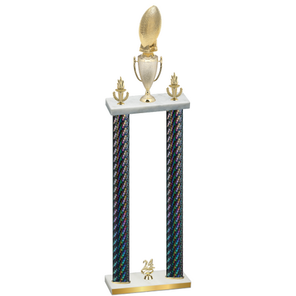 Double Black Carbon Fiber Year Football Trophy