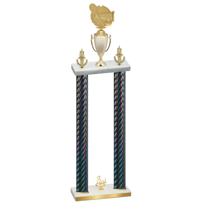 Double Black Carbon Fiber Third Place Tennis Trophy