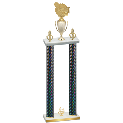 Double Black Carbon Fiber Fourth Place Tennis Trophy