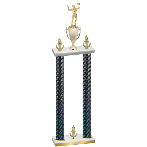 Double Black Carbon Fiber Victory Volleyball Trophy