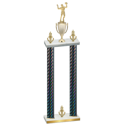 Double Black Carbon Fiber Victory Volleyball Trophy