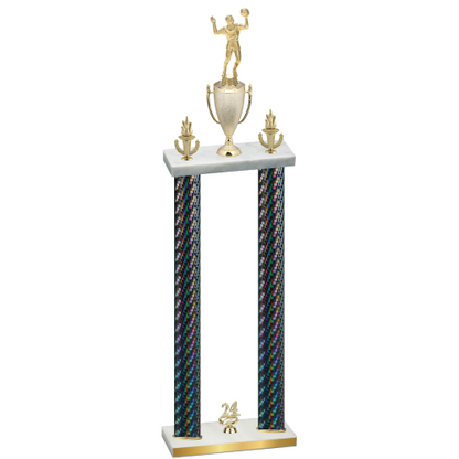 Double Black Carbon Fiber Year Volleyball Trophy