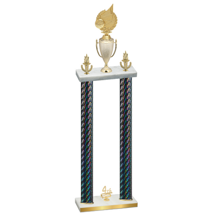 Double Black Carbon Fiber Fourth Place Volleyball Trophy