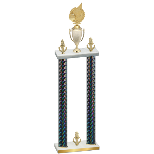 Double Black Carbon Fiber Victory Volleyball Trophy