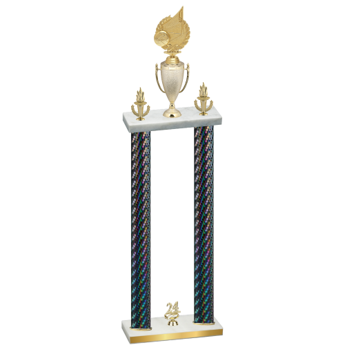 Double Black Carbon Fiber Year Volleyball Trophy