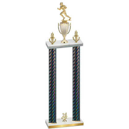 Double Black Carbon Fiber Year Football Trophy
