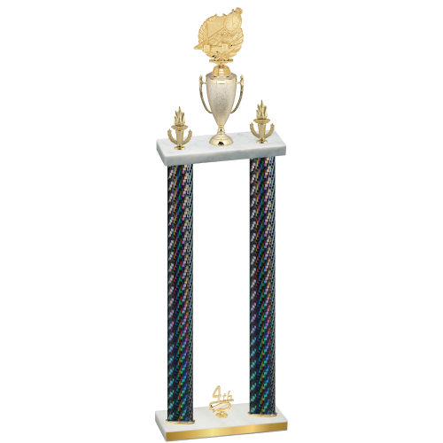 Double Black Carbon Fiber Fourth Place Swimming Trophy