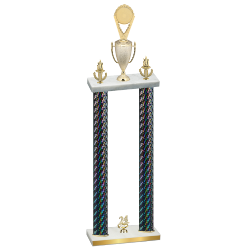 Double Black Carbon Fiber Year Insert Trophy