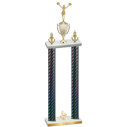 Double Black Carbon Fiber Fourth Place Cheerleading Trophy
