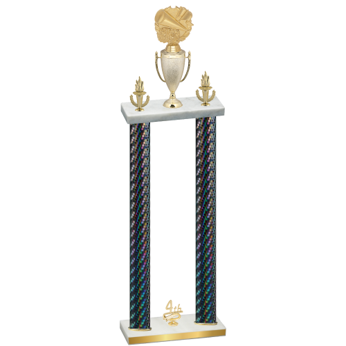 Double Black Carbon Fiber Fourth Place Cheerleading Trophy