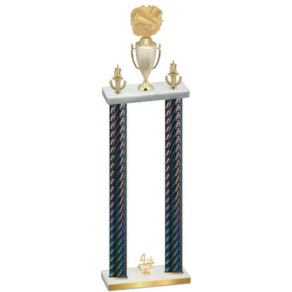 Double Black Carbon Fiber Fourth Place Cheerleading Trophy