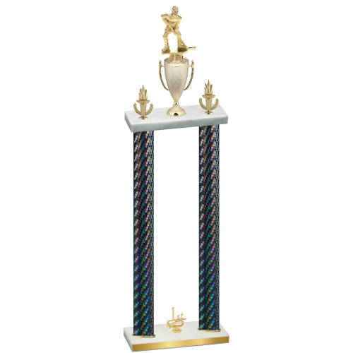 Double Black Carbon Fiber First Place Hockey Trophy