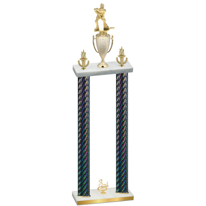 Double Black Carbon Fiber Third Place Hockey Trophy