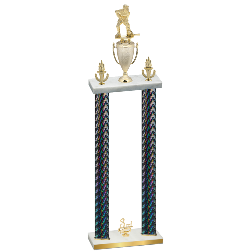 Double Black Carbon Fiber Third Place Hockey Trophy