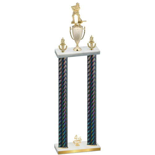 Double Black Carbon Fiber Fourth Place Hockey Trophy