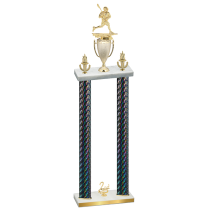 Double Black Carbon Fiber Second Place Lacrosse Trophy