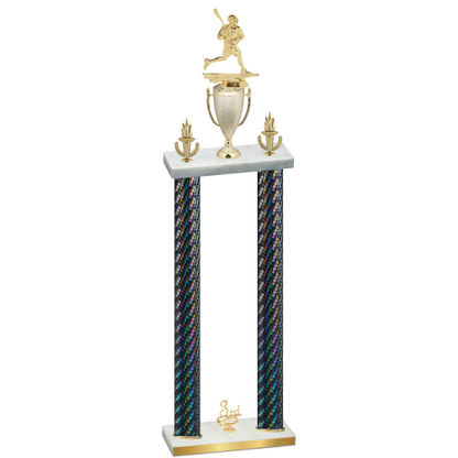 Double Black Carbon Fiber Third Place Lacrosse Trophy