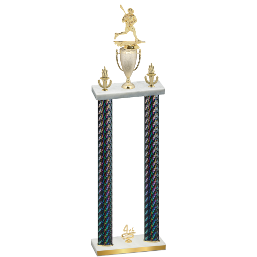 Double Black Carbon Fiber Fourth Place Lacrosse Trophy