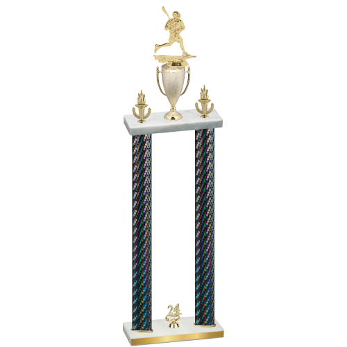 Double Black Carbon Fiber Year Lacrosse Trophy