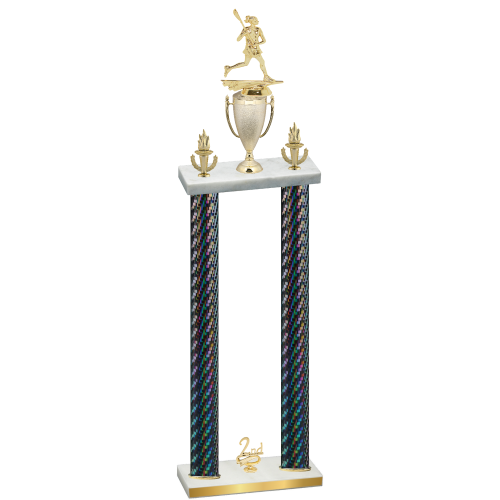 Double Black Carbon Fiber Second Place Lacrosse Trophy