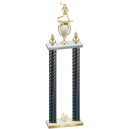 Double Black Carbon Fiber Fourth Place Lacrosse Trophy