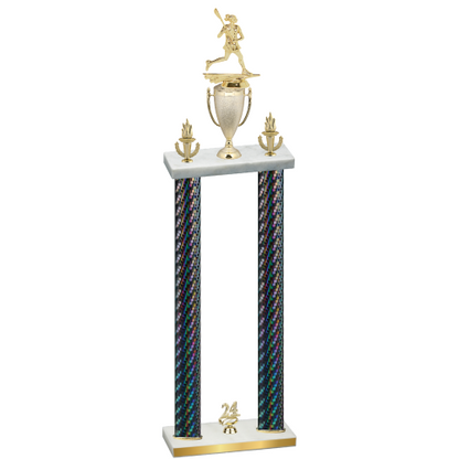 Double Black Carbon Fiber Year Lacrosse Trophy
