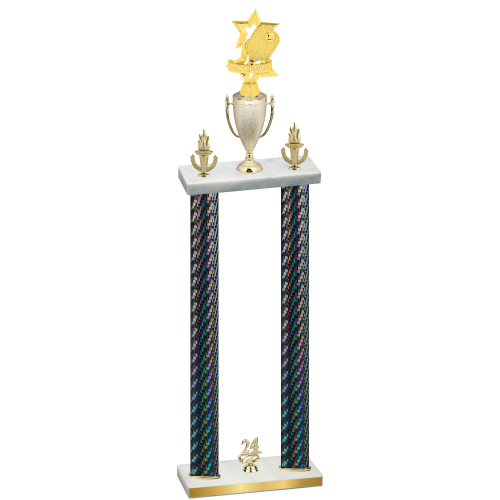 Double Black Carbon Fiber Year Pickleball Trophy