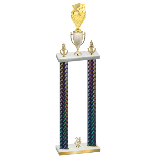 Double Black Carbon Fiber Year Pickleball Trophy