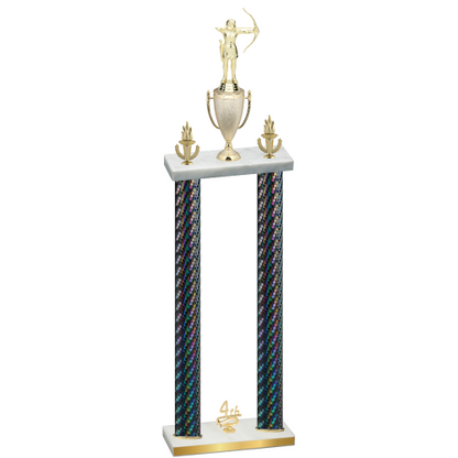 Double Black Carbon Fiber Fourth Place Archery Trophy