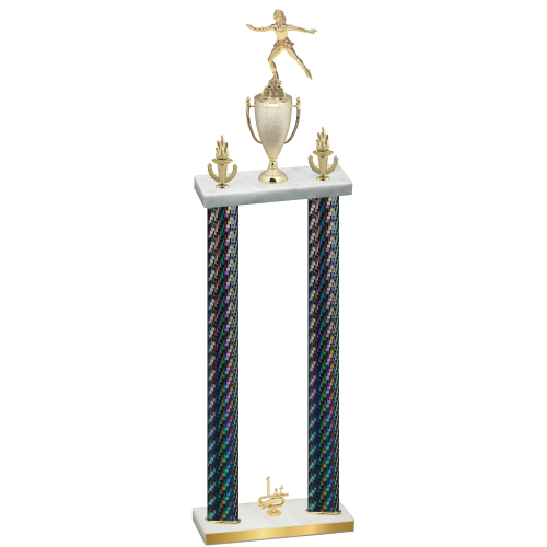 Double Black Carbon Fiber First Place Skater Trophy