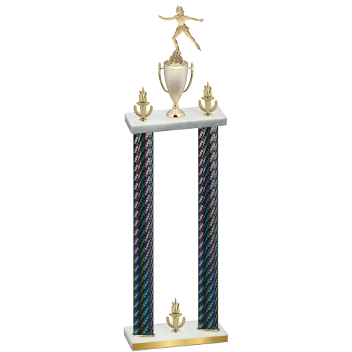 Double Black Carbon Fiber Victory Skater Trophy