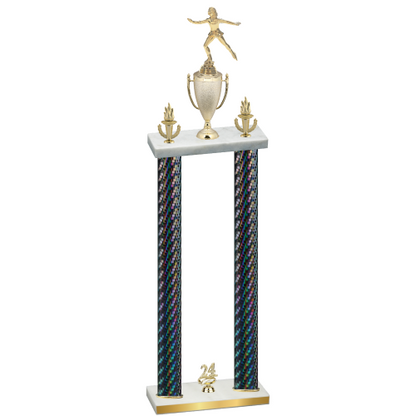 Double Black Carbon Fiber Year Skater Trophy
