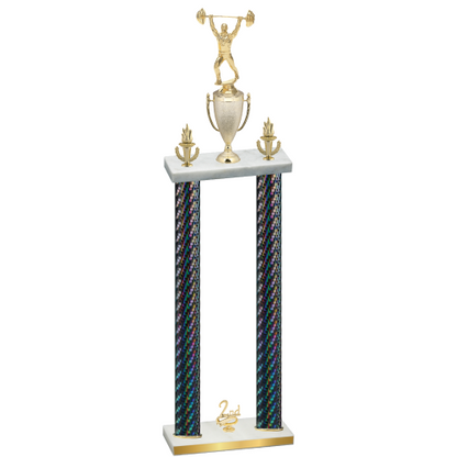 Double Black Carbon Fiber Second Place Weights Trophy