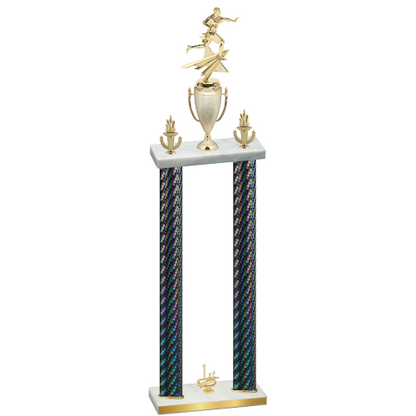 Double Black Carbon Fiber First Place Flag Football Trophy