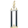 Double Black Carbon Fiber Victory Flag Football Trophy
