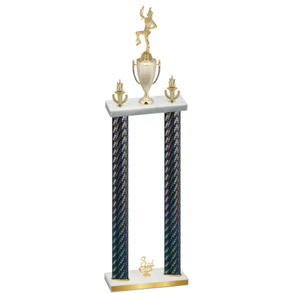 Double Black Carbon Fiber Third Place Majorette Trophy