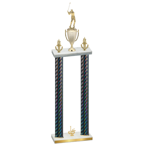 Double Black Carbon Fiber First Place Golf Trophy