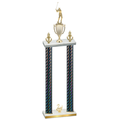 Double Black Carbon Fiber Second Place Golf Trophy