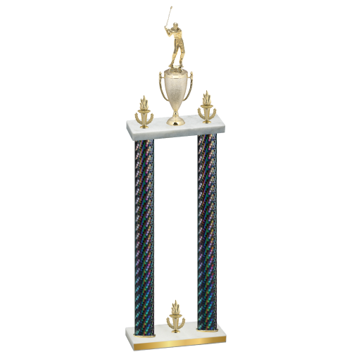 Double Black Carbon Fiber Victory Golf Trophy